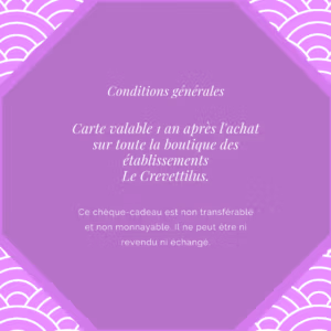 Carte 60 € « Crevette Suprême »