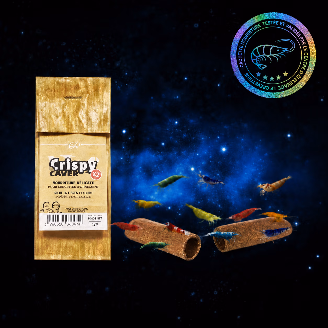 Crispy Caves M GlasGarten x2, cachettes comestibles pour crevettes – Le Crevettilus