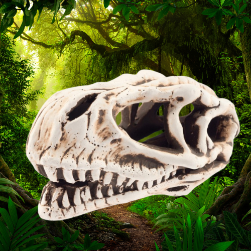 Crâne de Dinosaure pour aquarium - 13 cm - Céramique Naturelle