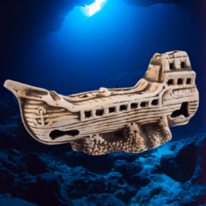 Epave de bateau pour aquarium – 25 cm – Céramique Naturelle