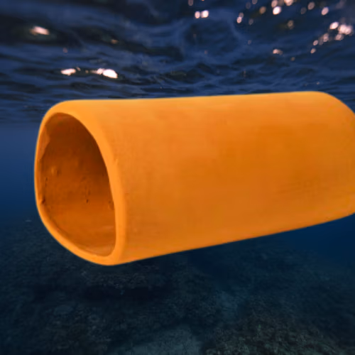 Tube simple pour aquarium - 13,5 cm - Céramique Naturelle