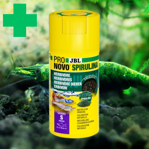 Pronovo Spirulina Grano S - CLICK - BOOST Poissons & Crevettes 100 mL - JBL