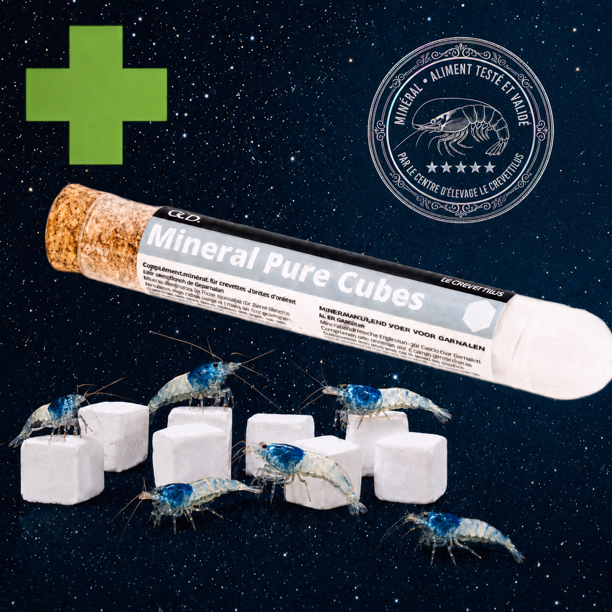 Mineral Pure Cubes GlasGarten avec crevettes Blue Bolt – Le Crevettilus