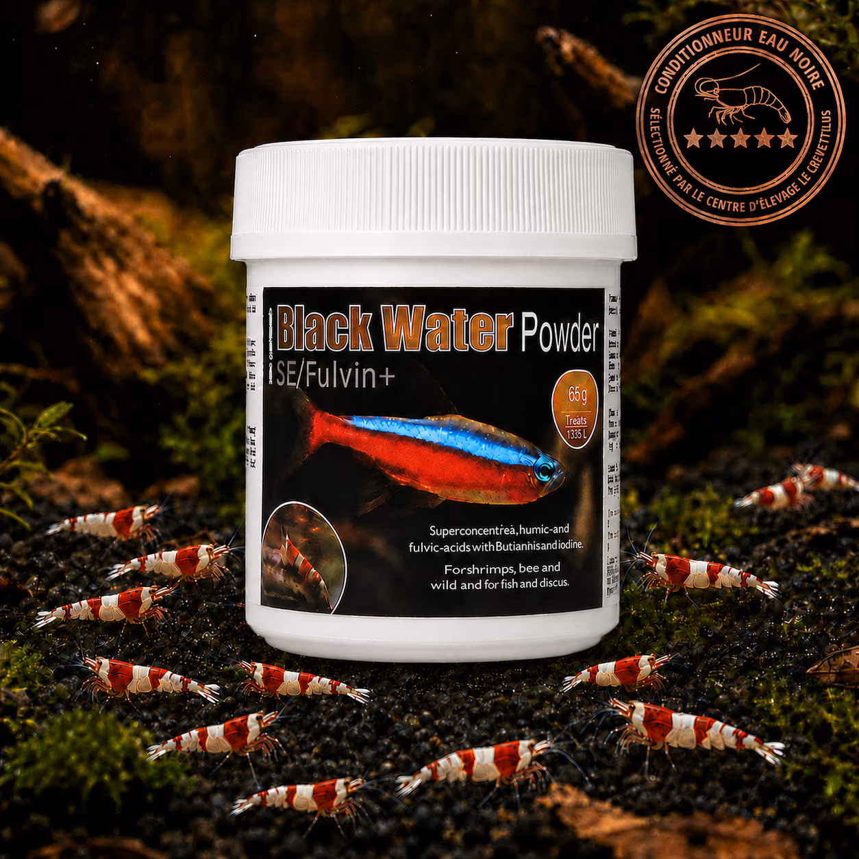 Black Water Powder SaltyShrimp 65 g avec crevettes Crystal Red – Le Crevettilus