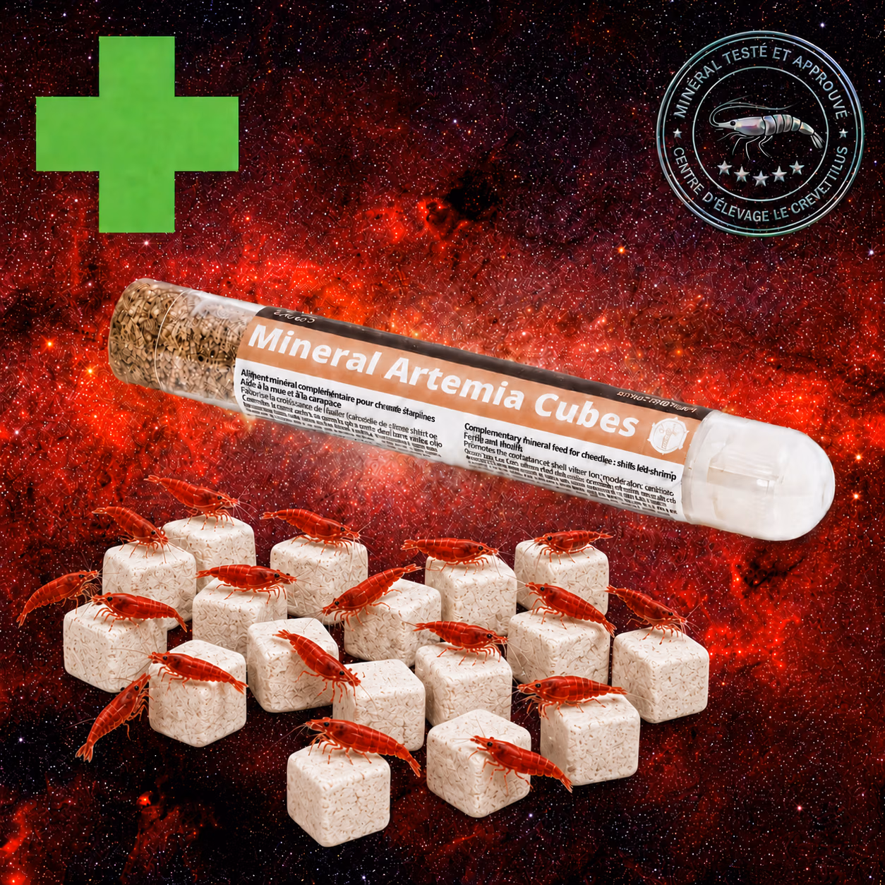 Mineral Artemia Cubes x16 GlasGarten, minéral mue et croissance pour crevettes – Le Crevettilus