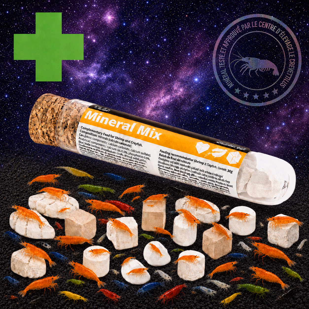 Mineral MIX x16 GlasGarten avec crevettes multicolores – Le Crevettilus