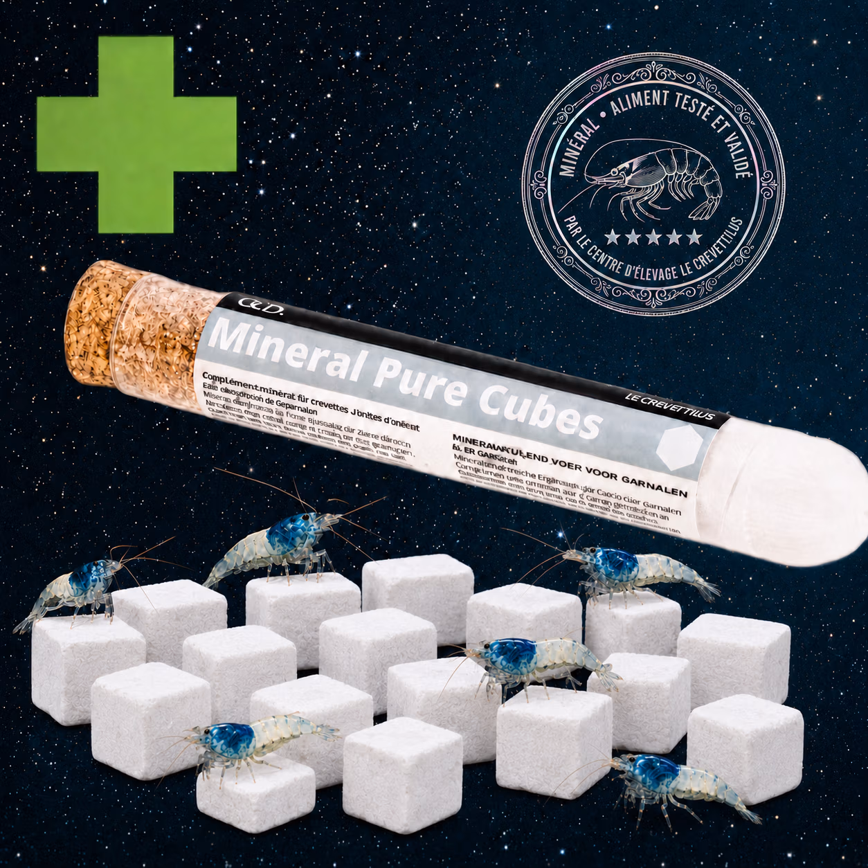 Mineral Pure Cubes x16 GlasGarten, blocs minéraux blancs pour la mue des crevettes – Le Crevettilus