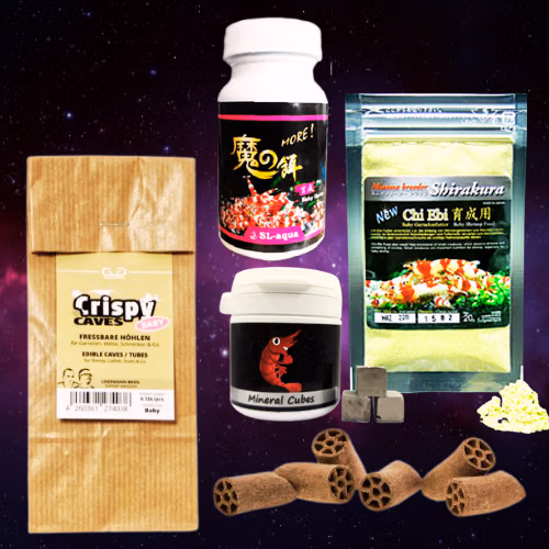 Pack Nourriture Crevettes Juvéniles PREMIUM - 5 Flacons Le Crevettilus